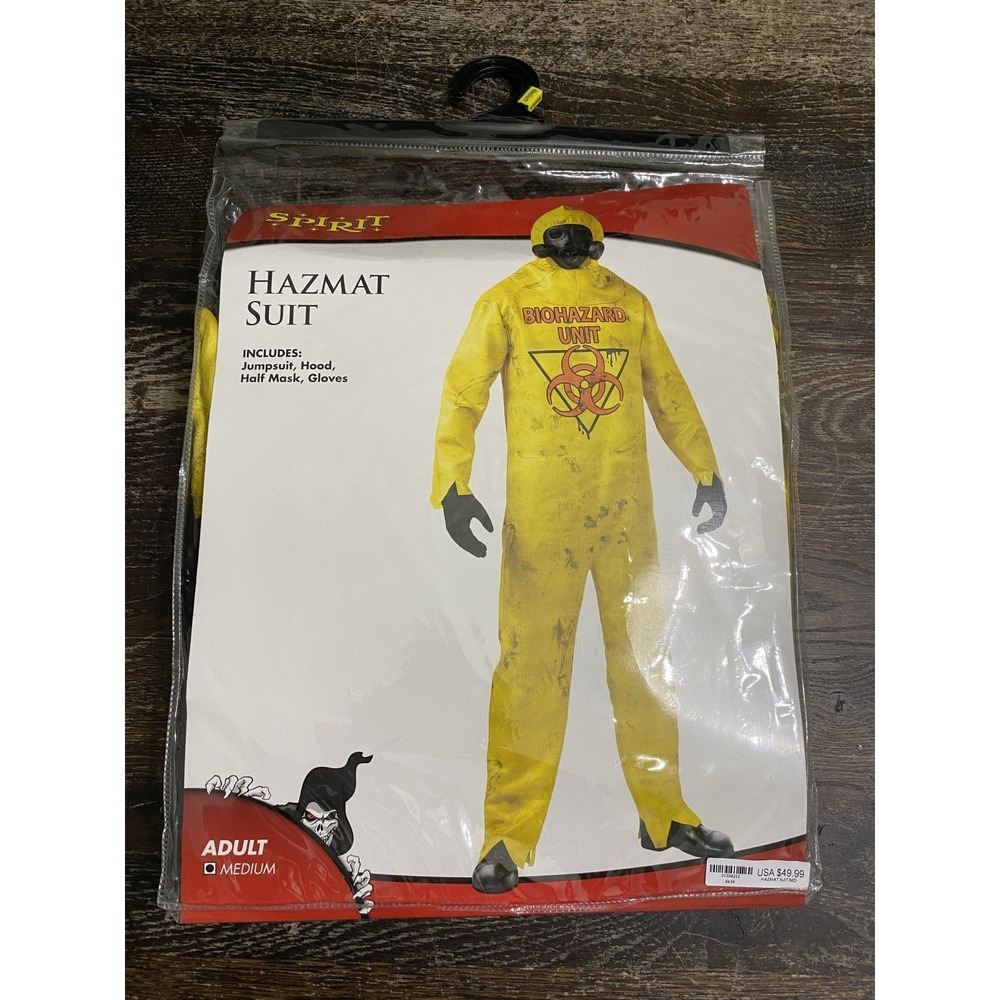 NEW Spirit Halloween Hazmat Suit Costume Adult Size Medium Hazard Nuclear